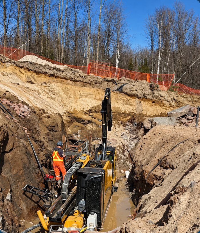 Excavation through rock