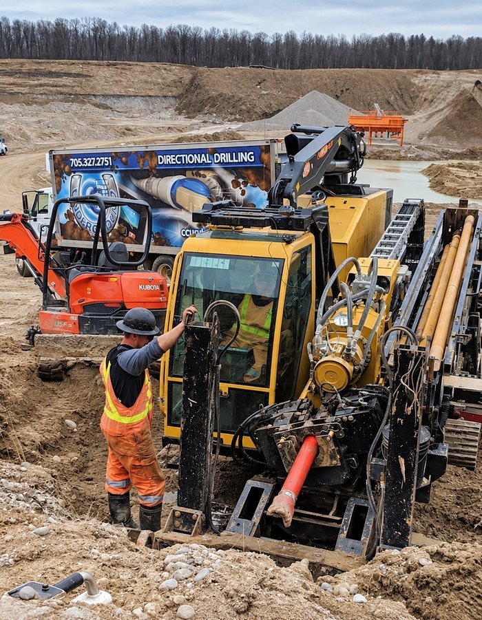 Directional drill on a live street