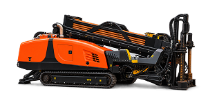 Orange directional drill rig