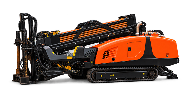 Orange directional drill rig