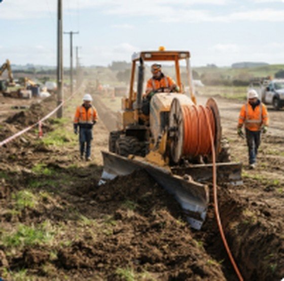 Utility plough laying conduit